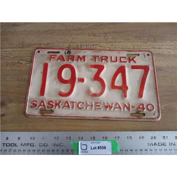 1940 (farm truck) Sask license plate