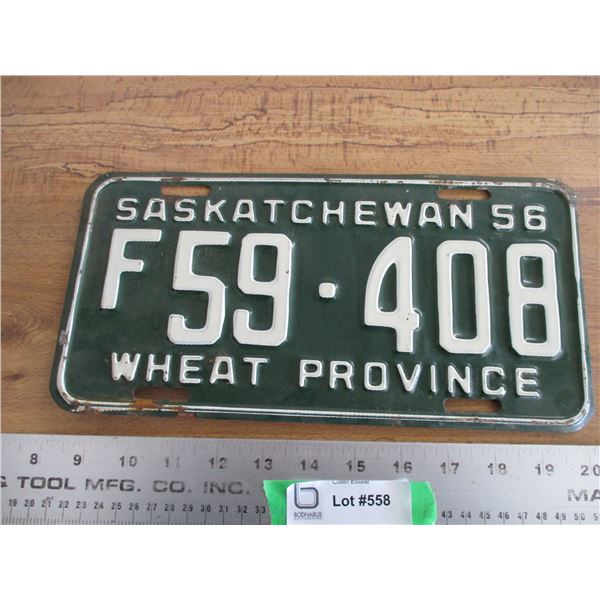 1956 (farm) Sask license plate