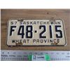 Image 1 : 1957 (farm) Sask license plate