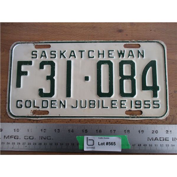1955 (farm) Sask license plate