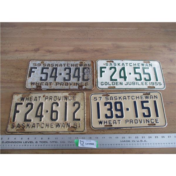 (4) 1950's Sask license plates (farm)