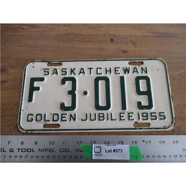 1955 (farm) Sask license plate