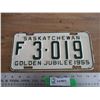 Image 1 : 1955 (farm) Sask license plate