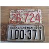 Image 2 : (3) 1945, 46, 48 Saskatchewan license plates