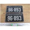 Image 1 : 1960 (matching pair) Sask license plates