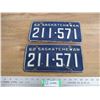 Image 1 : 1962 (matching pair) Sask license plates