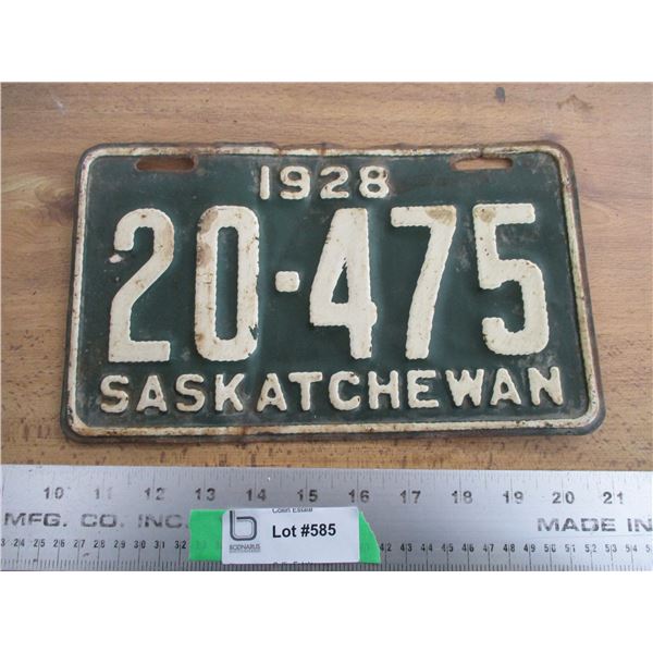 1928 Sask license plate