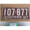 Image 1 : 1949 Sask license plate