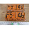Image 1 : 1942 (matching pair) Sask license plates