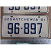 Image 3 : 1961 (matching pair) Sask license plates