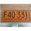 Image 1 : 1947 (farm) Sask license plate
