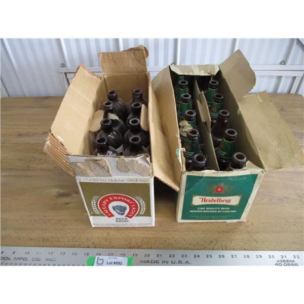 (2) boxes of beer bottles