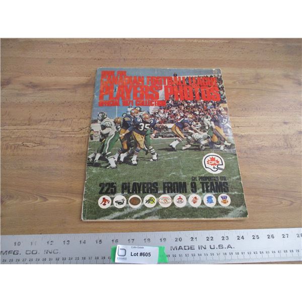 Official 1971 CFL player collection (233 players) sticker book