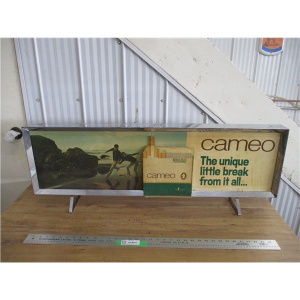 Cameo + Peter Jackson (double sided) cigarettes display sign - 41"x12"