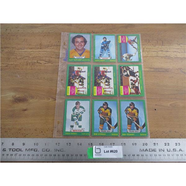 (9) 1973-74 OPC hockey cards