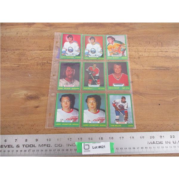 (9) 1973-74 OPC hockey cards
