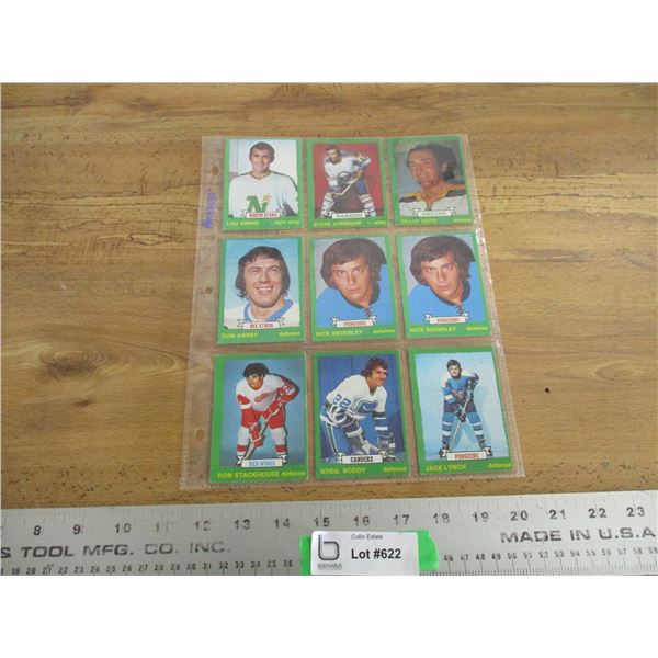 (9) 1973-74 OPC hockey cards
