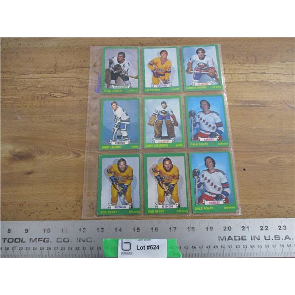 (9) 1973-74 OPC hockey cards