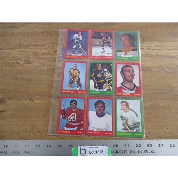 (9) 1972-73 OPC hockey cards