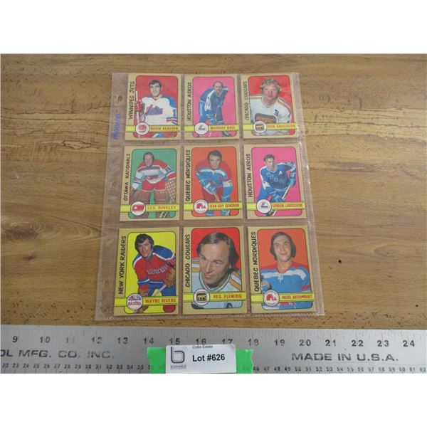 (9) 1972-73 OPC hockey cards