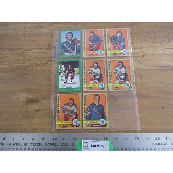 (8) 1970's OPC hockey cards - NYR