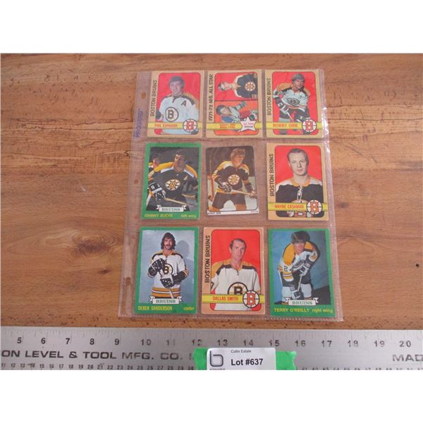 (9) 1970's OPC hockey cards - Boston