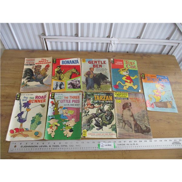 (9) vintage 15c comics - Topcat, Tarzan, Gentle Ben, Bonanza, etc
