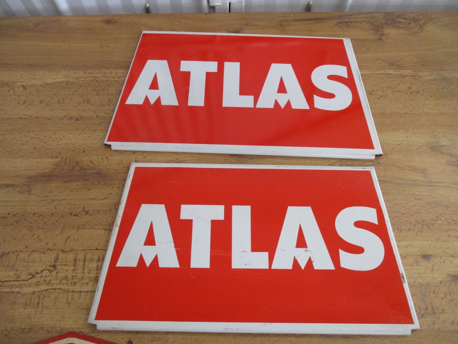 Tire Rack Sign (3) Metal Atlas tire rack signs