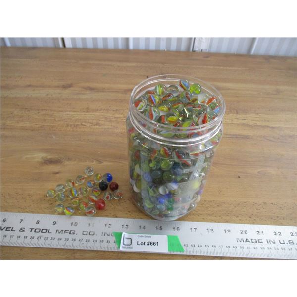 Container of marbles