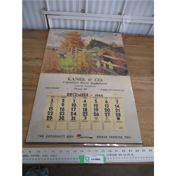 Cockshutt 1946 Calendar (december)