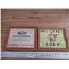 Image 1 : (2) framed certificates - Big Chief Beer + Saskatchewan Co-op Creameries Ltd