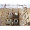 Image 2 : (9) Milk bottles with crate
