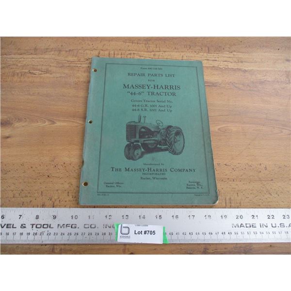Massey Harris parts list brochure