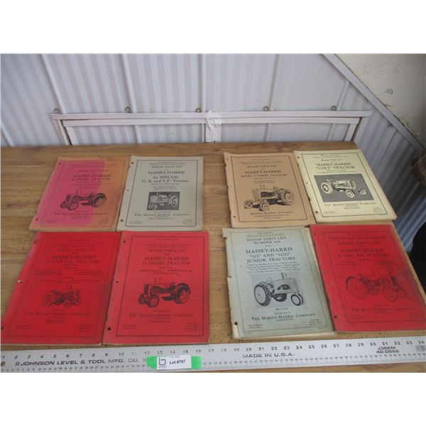 2X THE BID PRICE - (8) Massey-Harris parts brochures
