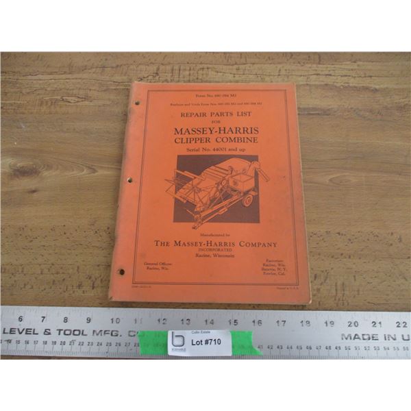 Massey-Harris Clipper combine brochure