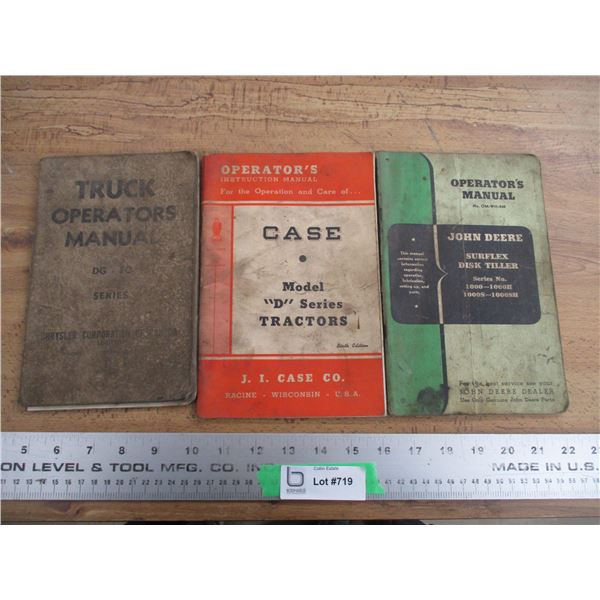 (3) Case, John Deere, Truck DG-10 manuals