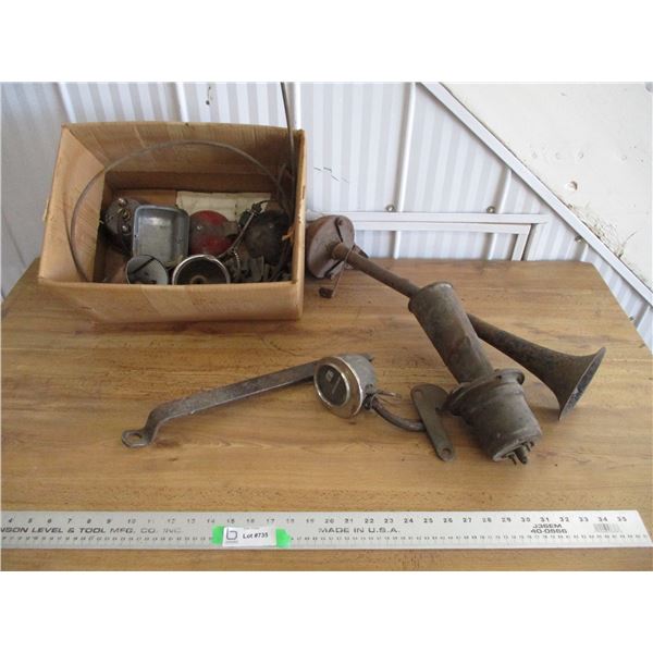 vehicle light speedo, meter, horns