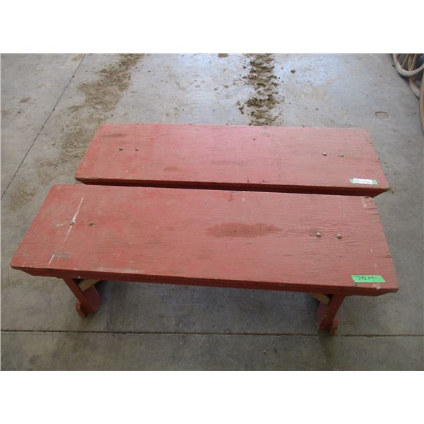2X THE BID PRICE - wooden benches 48" long