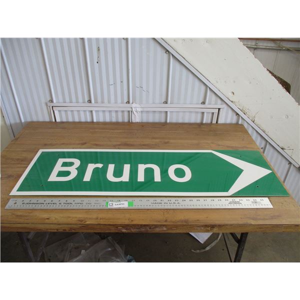 40" long bruno sign, one of a kind - metal