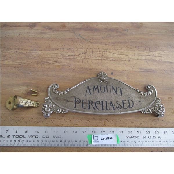 Amount purchased plate - coca cola opener