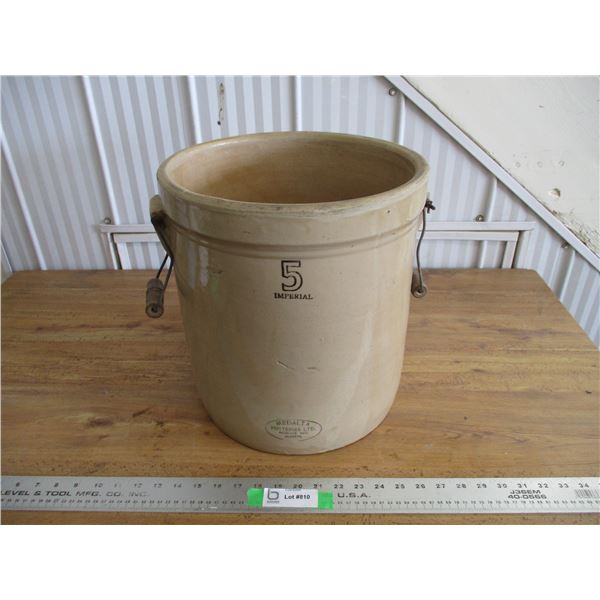 No 5 stoneware crock 5 gallon