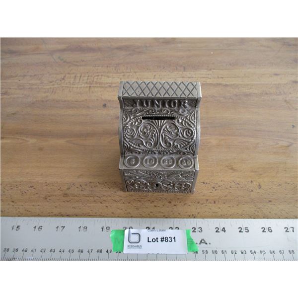 Junior with coins (full) coin bank - metal (small)