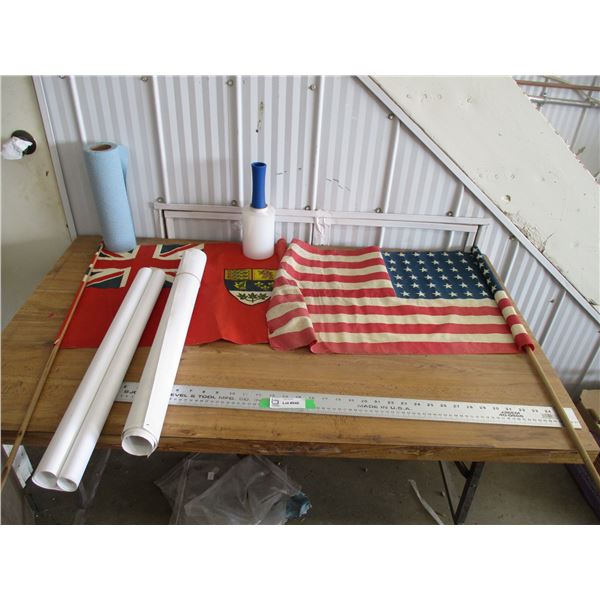 RM maps with flags - USA, Sask