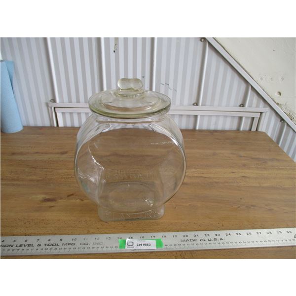 Peanut jar 11" tall with lid