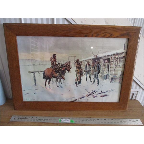 1898 G Russell framed picture 34x24