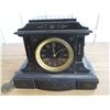 Image 4 : marble mantle clock with key - working - 12" long