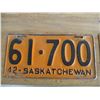 Image 2 : 1942 (pair) Sask License Plate