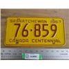 Image 1 : 1967 Sask License Plate