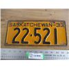 Image 1 : 1933 Sask License Plate