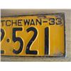 Image 3 : 1933 Sask License Plate